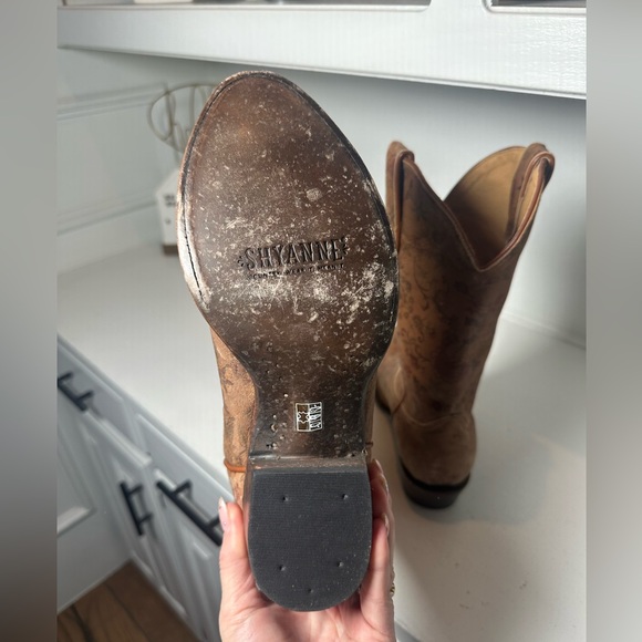 Shyanne Floral Western Cowboy Boots Women’s 10M Leather Cowgirl Boho Festival - Picture 8 of 9